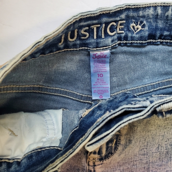 Justice Girls 10 -2 pairs- Demin Shorts Distressed Roll cuff and ombre cut off - Picture 6 of 7